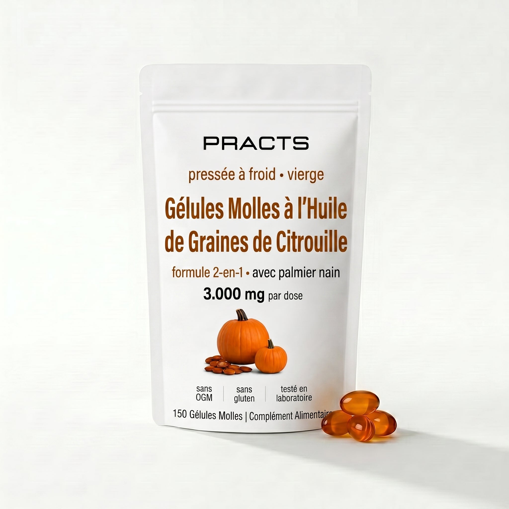 PRACTS Gélules Molles à l'Huile de Graines de Citrouille