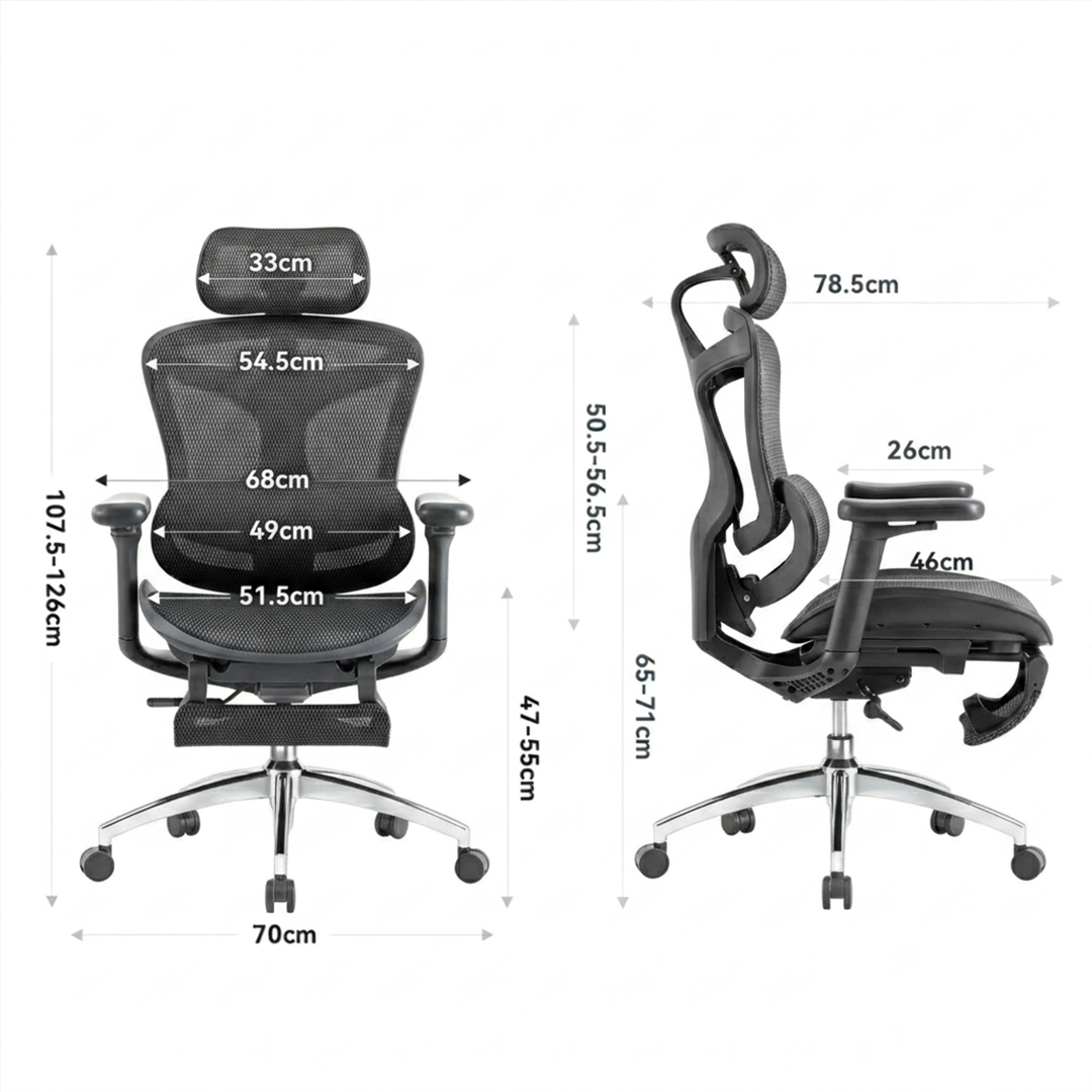 PRACTS Zeno | Chaise de Bureau Ergonomique